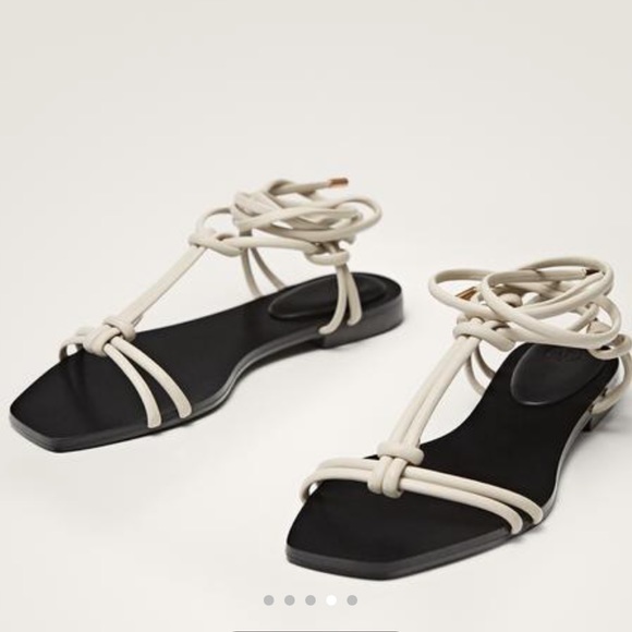 Massimo Dutti - Tie-up Flat Sandals - Picture 4 of 4